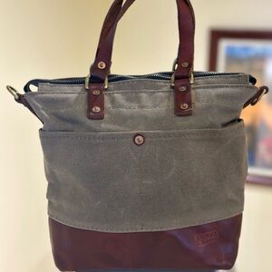 North End Bag Co. Leona style canvas and leather bag